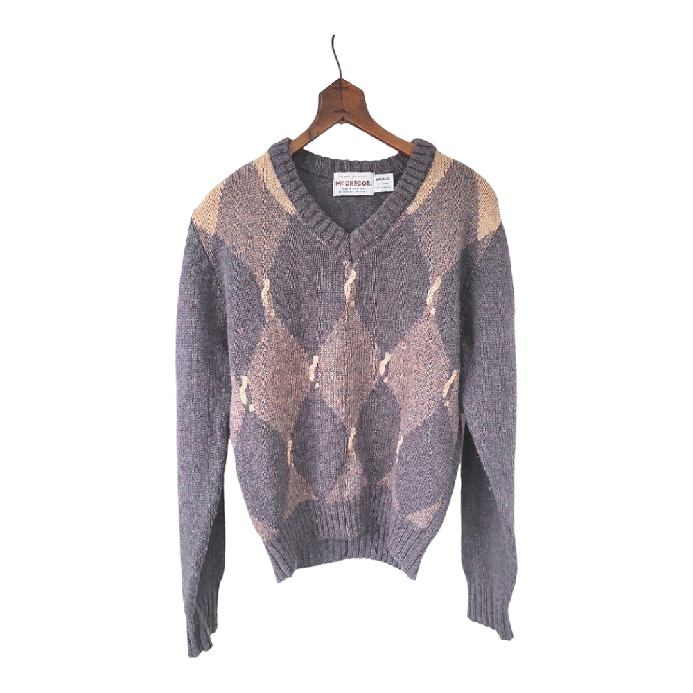 Vintage McGregor Wool Blend Argyle Sweater / Men's Size S